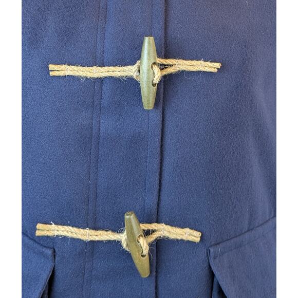 NEW Astor PL Duffle Coat Medium Navy Toggle Hooded Winter Outerwear Cabincore - Picture 4 of 12